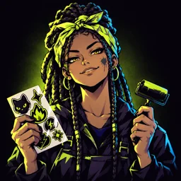 Portrait of Noor the Sticker Printer
